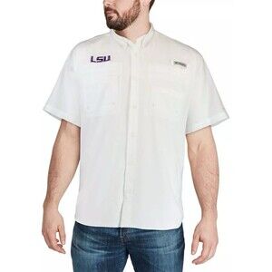 Columbia Men's LSU Tigers PFG Tamiami Shirt - Size Medium White Vented